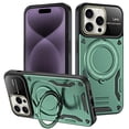 thumbnail image 1 of Hybrid Case for iPhone 16 Pro Max, 360 Rotating Kickstand Case with Wireless Charging MagSafe Shockproof Military Grade Drop Protection Phone Case Cover for iPhone 16 Pro Max 6.9-inch,Green, 1 of 10