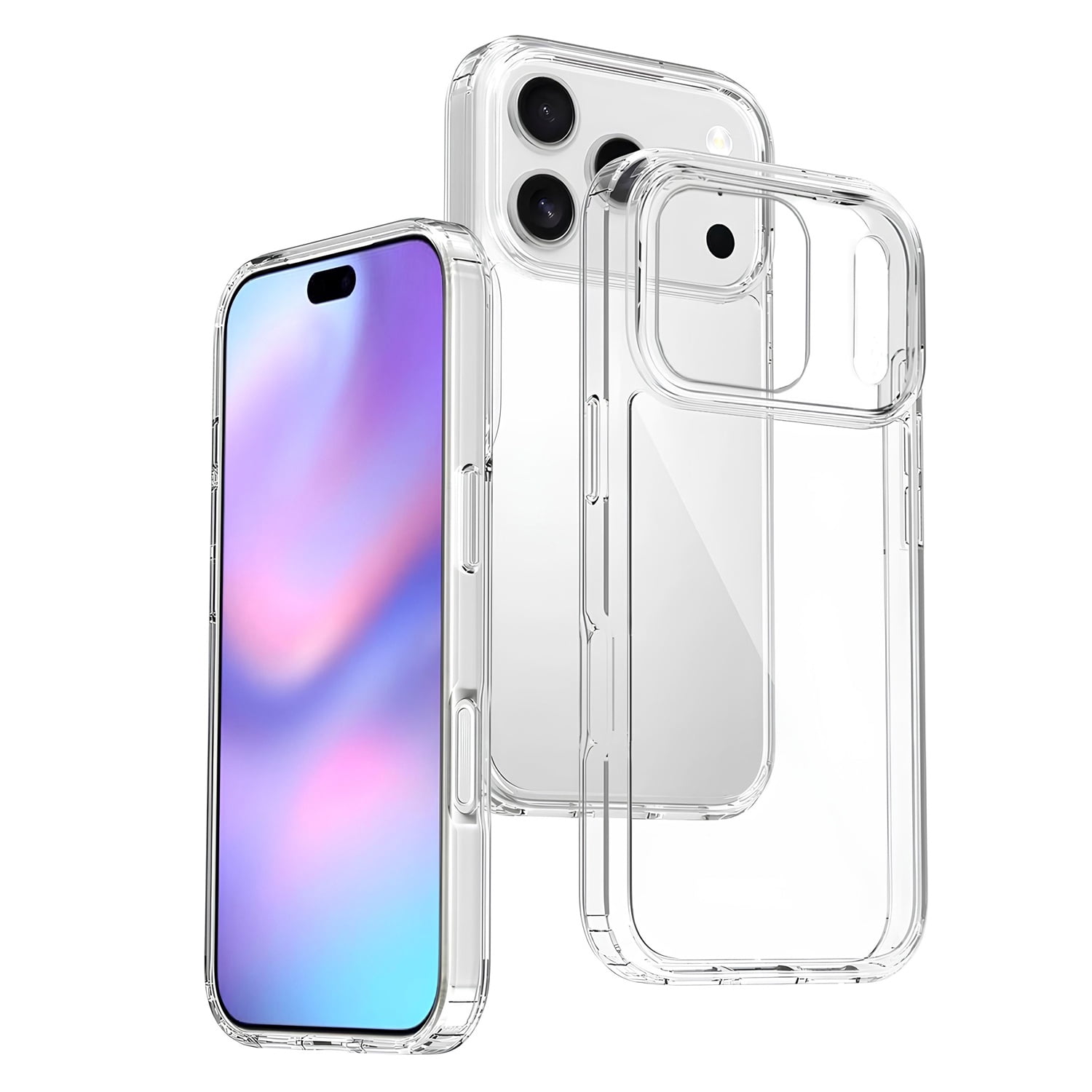 Hybrid Case with Air Cushion Technology for iPhone 17 Pro Max - Transparent