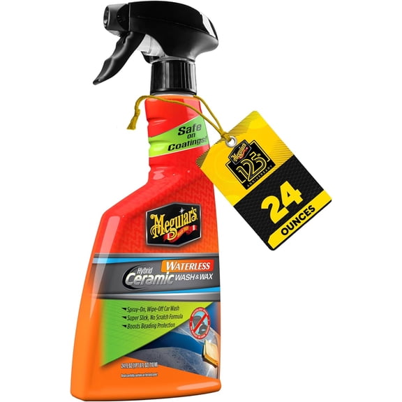 Hybrid Ceramic aterless ash & ax - Car Spray ith Chemistry for a Slick, Protective Barrier No-Scratch Formula Glossy Paint and Coatings, 24 Oz