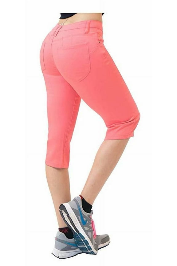 Hybrid & Co. Women's Butt Lift Super Comfy Stretch Denim Capri Jeans