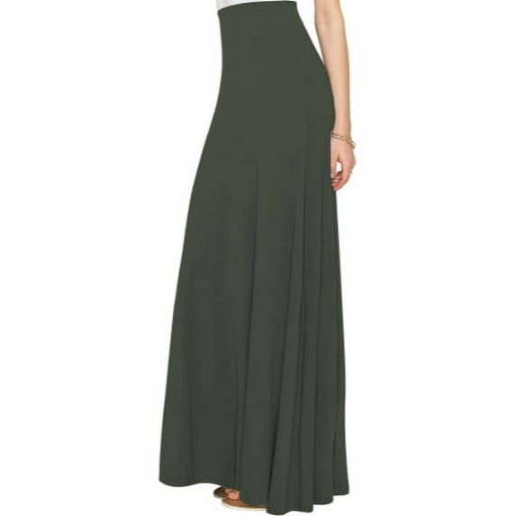 Hybrid & Company Women Versatile Fold Over Waist Maxi Skirt/Convertible Dress