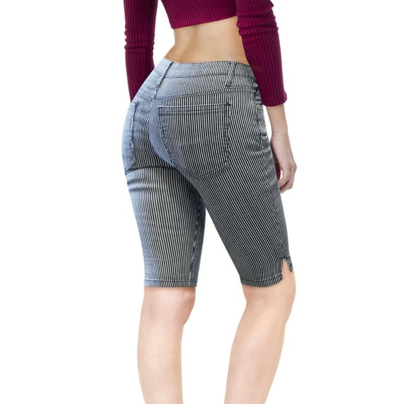 Hybrid & Company Women's 11.5 inch Inseam Stretchy Denim Bermuda City Short