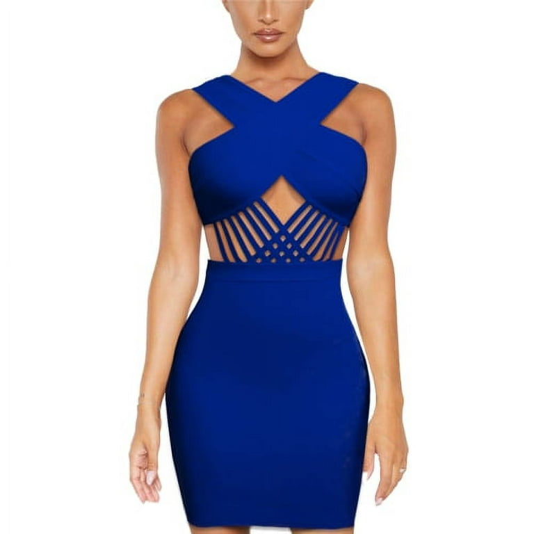 Sexy Elastic Cotton Midi Bandage Bodycon Dress Sexy Elastic Cotton Midi Bandage Bodycon Dress