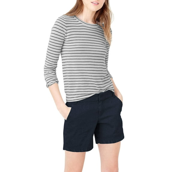 Hybrid & Company Womens Bermuda Walking Shorts Stretch 7 inch Inseam Super Comfy BW31201X NF Dark Wash 16