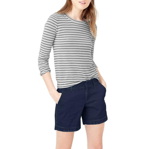 Hybrid & Company Womens Bermuda Walking Shorts Stretch 7 inch Inseam Super Comfy BW31201 NF Indigo 1