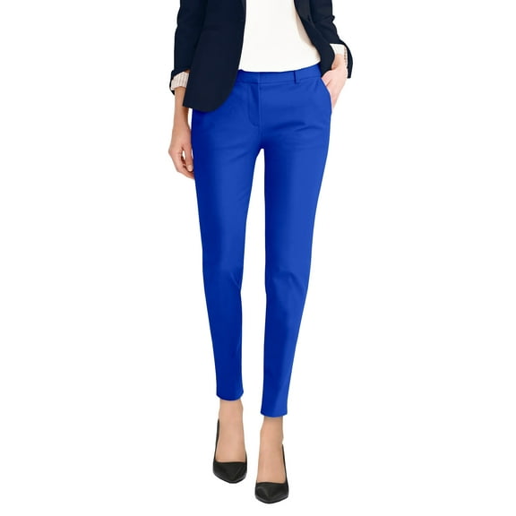 Hybrid & Company Womens Super Comfy Flat Front Stretch Trousers Pants