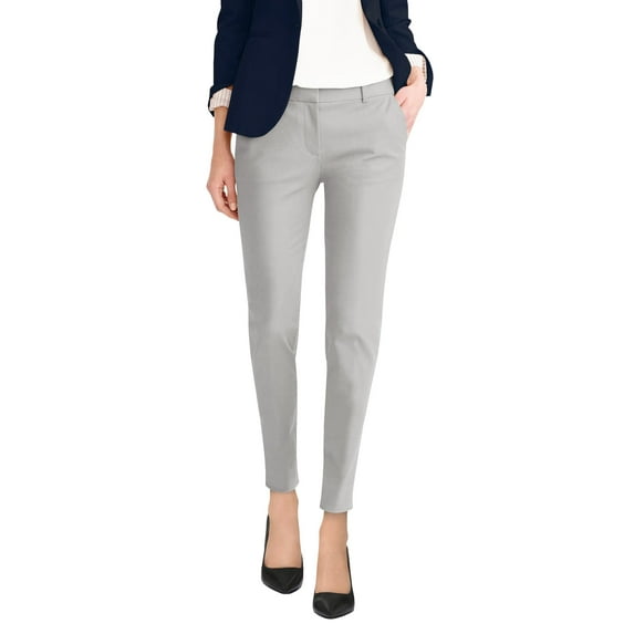 Hybrid & Company Womens Premium Stretch All Day Comfort Flat Front Trousers Chino Pants PW31201TX LGREY 16