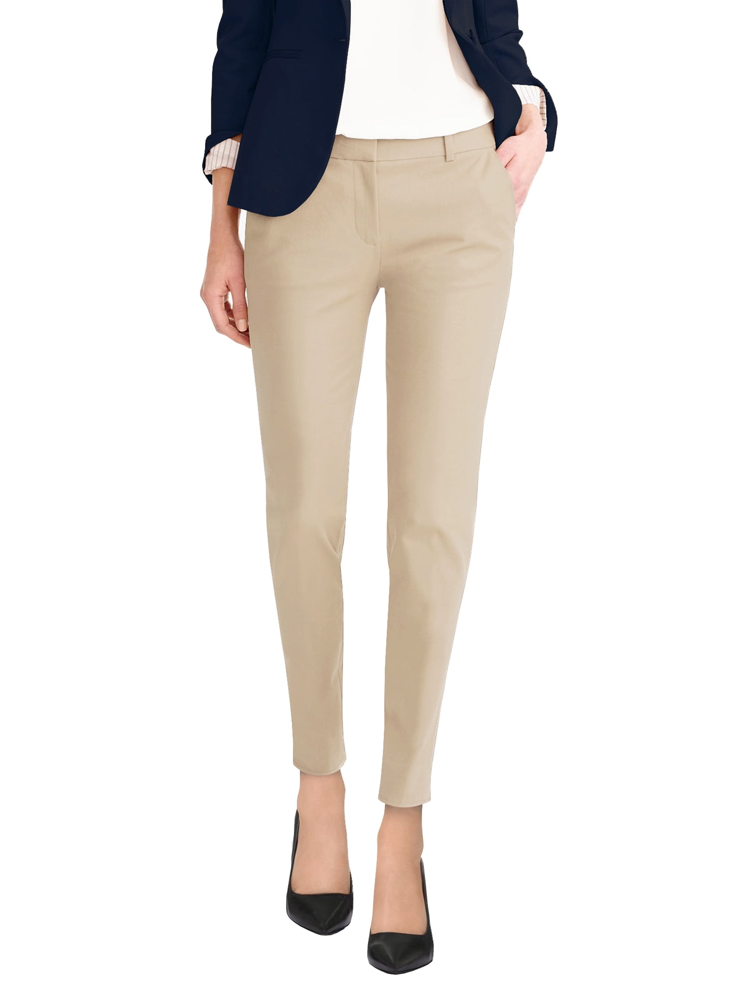Hybrid & Company Womens Super Comfy Flat Front Stretch Trousers