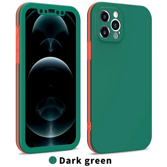 Hybrid Dual Layer iPhone 7 Case (Green) Camera Lens Protection 360° Full Enclosing Protective Shockproof and Scratch Resistant Cover