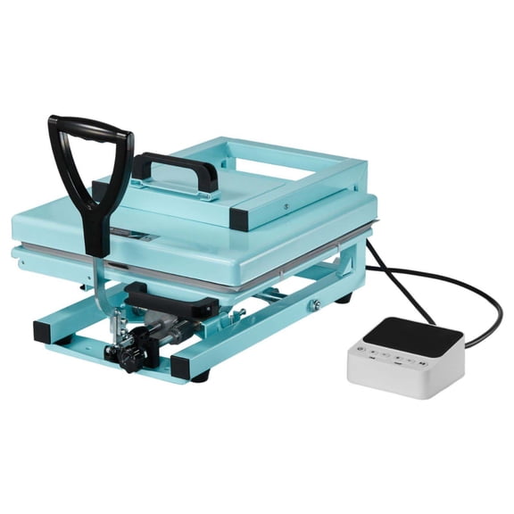 Hybrid Heat Press 15x15 Inch 5-in-1 Multifunction Machine for T-shirts, Tumblers, Caps, Plates - Fast Heating, Even Pressure, Light Green