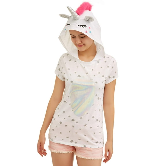 Hybrid Junior' Unicorn Generic Halloween Hooded Costume with Cape