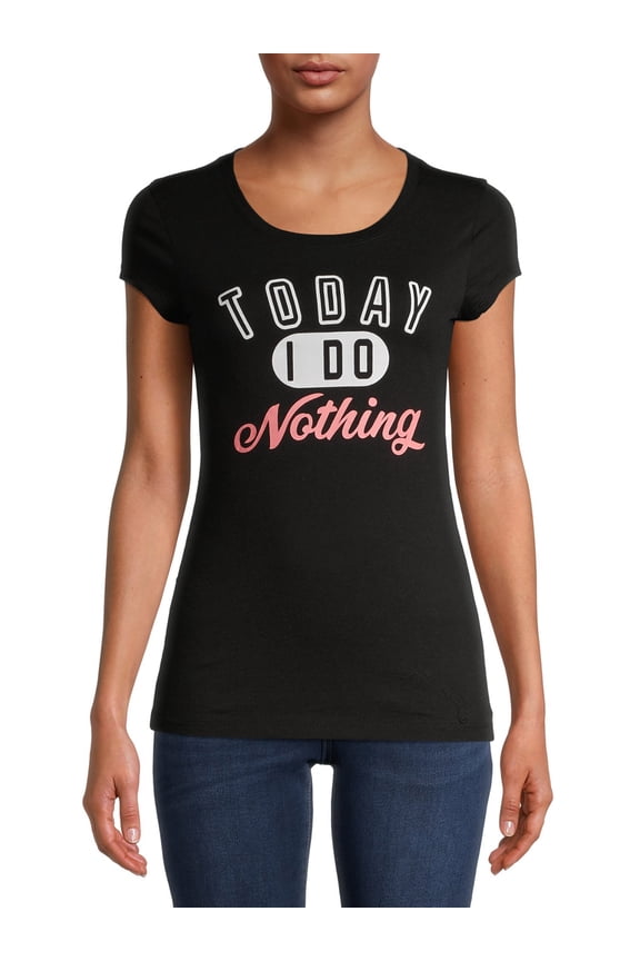 Hybrid Juniors Today I Do Nothing Graphic T-Shirt