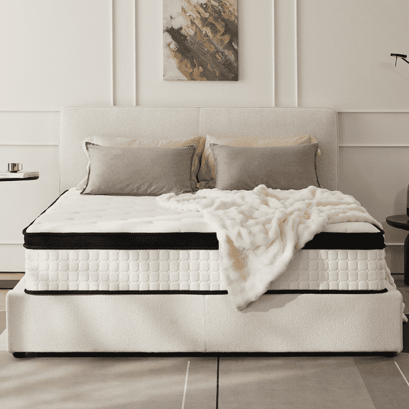 ZLNDR Hybrid Mattress 12 inch Queen Size Mattresses, Medium Firm Mattress in a Box