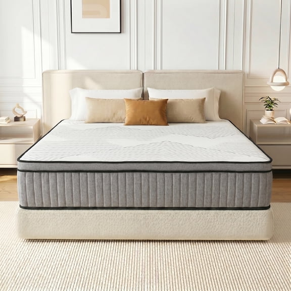 Hybrid Mattress, 14 Inch Twin-XL Mattress in a Box, Multi-Layer Foam Wrapped Springs, Suitable for Adults & Kids