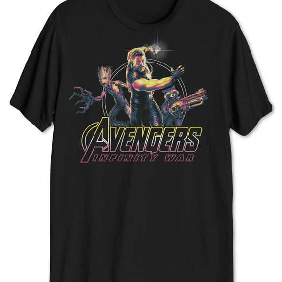Hybrid Mens Avengers Infinity War Graphic T-Shirt, Black, Small