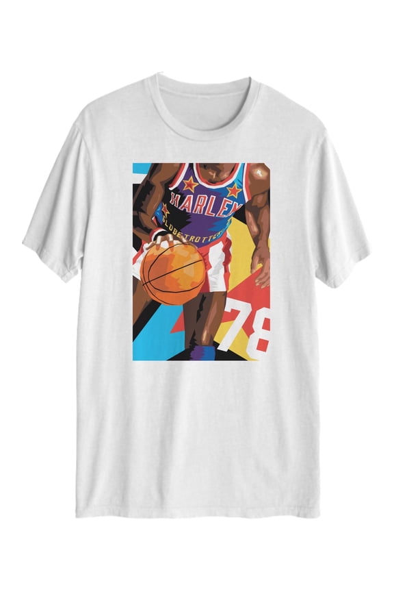 Hybrid Mens Harlem Graphic T-Shirt, White, X-Large