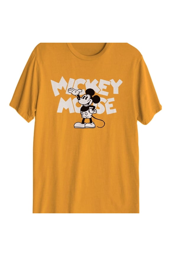 Hybrid Mens Mickey Mouse Graphic T-Shirt, Yellow, Small