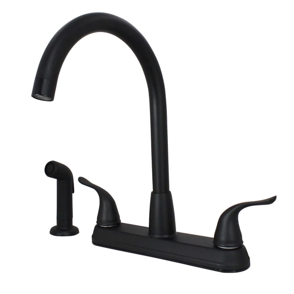 Hybrid Metal Deck Kitchen Sink Faucet Double Handle with side Spray