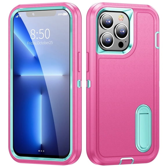 Hybrid Military Grade Defender Protection Case for iPhone 16 15 Pro Max  Plus Kickstand Body Cover