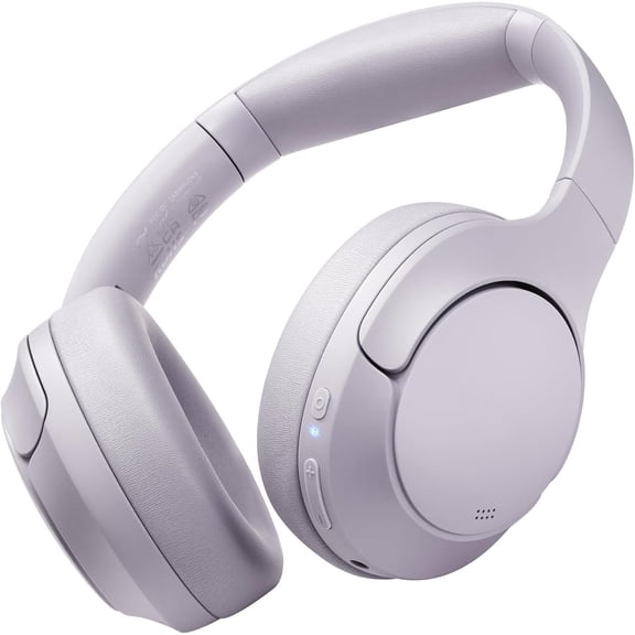 Hybrid Noise Cancelling Headphones, Over Ear Headset, 60H Playtime, Hi-Res Audio Custom EQ via App Deep Bass Comfort Fit Ear Cups, for Office Travel