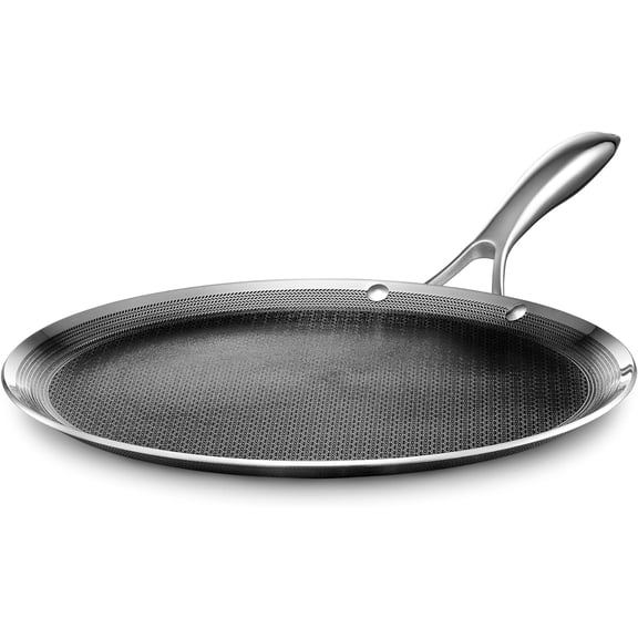 Hybrid Nonstick 12-Inch Griddle Pan, Stay-Cool Handle, Dishwasher-Friendly, Oven-Safe Up to 900F, Induction Ready, Compatible with All Cooktops