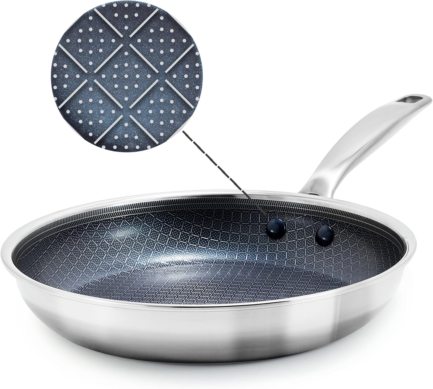 Dda Pan Hybrid Nonstick Stainless Steel 8” Frying Pan, PFAS-Free Ceramic ...