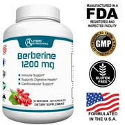 Hybrid Nutraceuticals Berberine 1200mg - Concentrated Berberine HCl Formula - Immune Support, Digestive Support, Healthy Weight - Gluten Free, 60 Capsules
