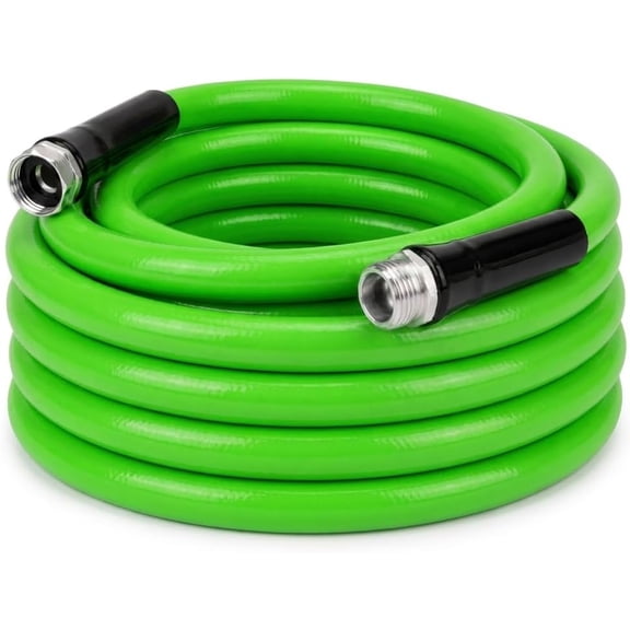 Hybrid Polymer Garden Hose, 5/8" x 35 FT, Green, Kink Resistant, 3/4" GHT Aluminum Fittings, Drinking Water Safe, Lightweight Heavy Duty Garden Hose