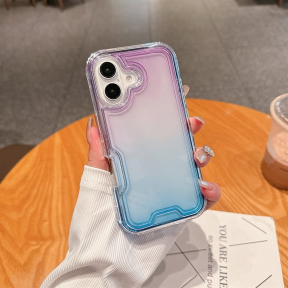 Hybrid Rubber for iPhone XS/X Case, Heavy Duty Protection Hard PC Cover+Soft Silicone Sturdy Reinforced Non Yellowing Bumper  Wireless Charging Phone Case For iPhone XS/X,Purple+Blue