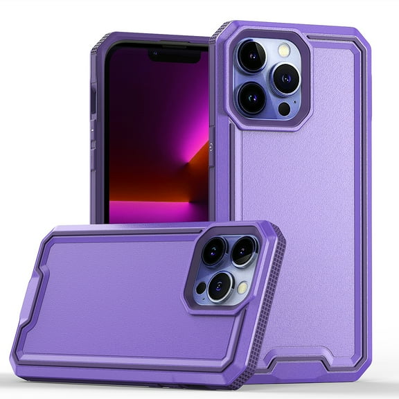 Hybrid Rugged Case for iPhone 14 Pro Max 2 in 1 Design Reinforced Corners Shockproof Anti-Scratch All Round Protective Case For iPhone 14 Pro Max,Purple