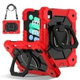 thumbnail image 1 of Hybrid Shockproof 360 Rotating Stand With Hand Strap and Shoulder Strap Kids Case For Apple iPad Mini 6 & iPad Mini 7 A2993/A2995/A2996/A2567/A2568/A2569,Red&Black, 1 of 9