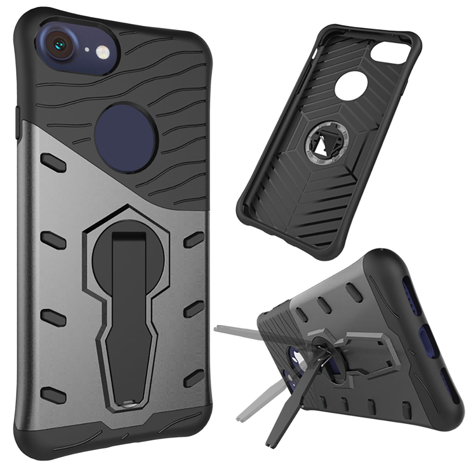 Hybrid Skin Protecion Case with Kickstand for Apple iPhone 7 Exact Fit