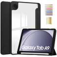 thumbnail image 1 of Hybrid Slim Case for Samsung Galaxy Tab A9 8.7" 2023 SM-X110 / SM-X115 - [Built-in S Pen Holder] Shockproof Cover Clear Transparent Back Shell, Auto Wake/Sleep for Tab A9 2023, Black, 1 of 6