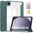 thumbnail image 1 of Hybrid Slim Case for Samsung Galaxy Tab A9 8.7" 2023 SM-X110 / SM-X115 - [Built-in S Pen Holder] Shockproof Cover Clear Transparent Back Shell, Auto Wake/Sleep for Tab A9 2023, Darkgreen, 1 of 6