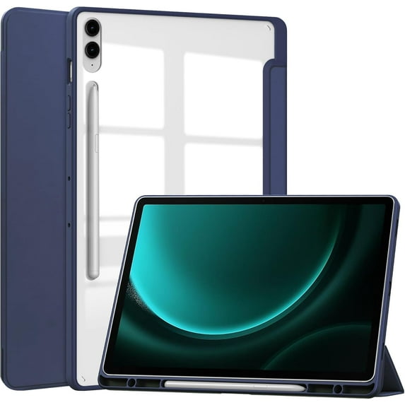Hybrid Slim Case for Samsung Galaxy Tab S10 Lite / S10 FE / S9 FE 5G 10.9 inch, Clear Transparent Back Shell Case with S Pen Holder for Samsung Galaxy S10 Lite SM-X400 / SM-X406B Navy Blue