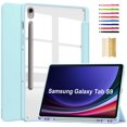 thumbnail image 1 of Hybrid Slim Case for Samsung Galaxy Tab S9 11.0" 2023 - [Built-in S Pen Holder] Shockproof Cover Clear Transparent Back Shell, Auto Wake/Sleep for Samsung Galaxy Tab S9 11.0" 2023, Skyblue, 1 of 8
