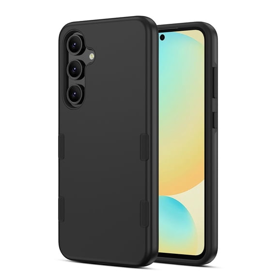 Hybrid Slim Shockproof Bumper Protective Hard PC + Rubber TPU Phone Cover Bravo Series Case for Samsung Galaxy S24 Fan Edition - Black