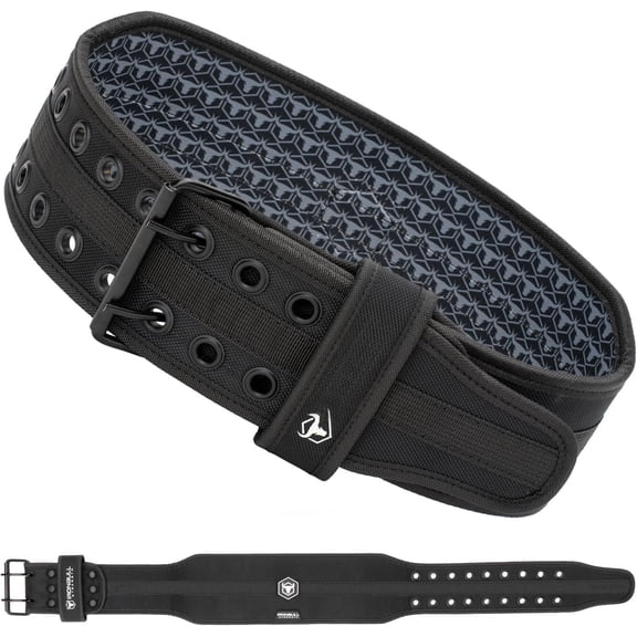 Hybrid Weight Lifting Belt - Heavy Duty Prong Support, Neoprene Interior, Tapered Powerlifting Design - Support for Squats, Deadlifts, & - Stylish & Rigid Gym Belt for Men & Women