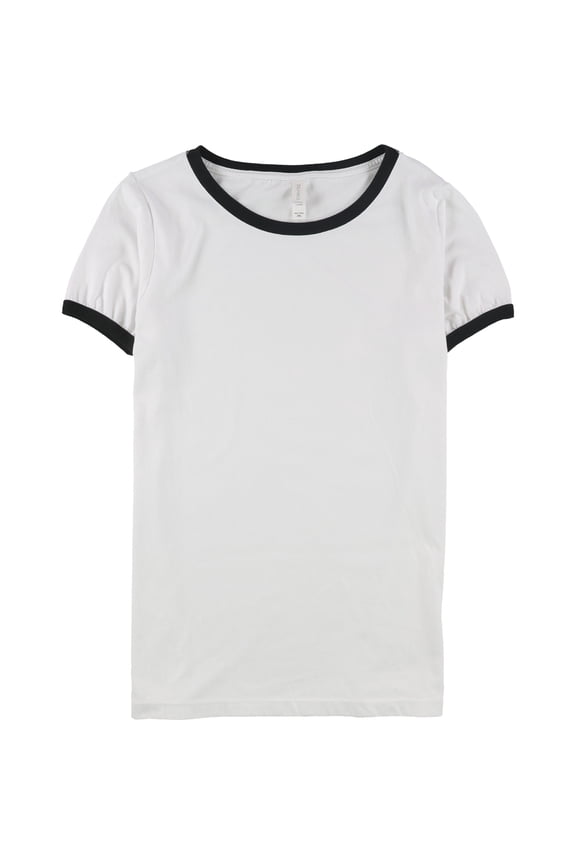 Hybrid Womens Honolulu Ringer Basic T-Shirt, White, X-Large