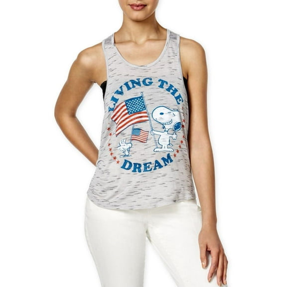 Hybrid Womens Snoopy Living The Dream Tank Top, White, Juniors, Small