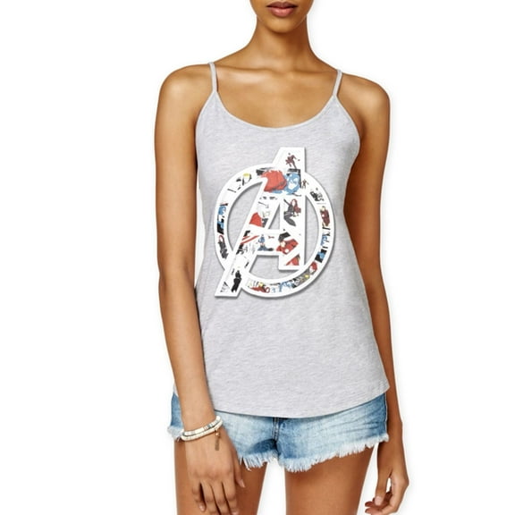 Hybrid Womens The Avengers Tank Top, Grey, Juniors, X-Small