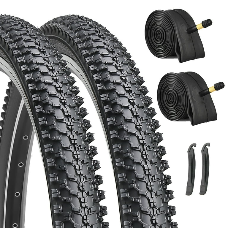 Hycline 2 Pack Bike Tires Set 24 Inch Folding Replacement Tire Plus Bike Tubes and Tire Levers for MTB Mountain Bicycle Walmart