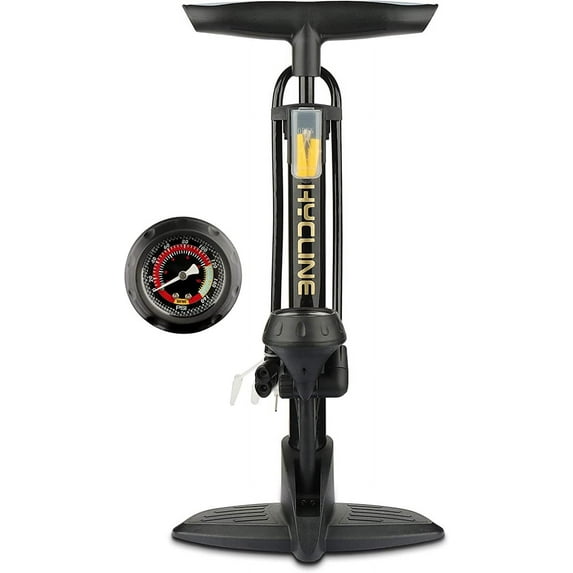 Hycline Bike Floor Pump Presta and Schrader Valve Upgraded 160 PSI High Pressure with Gauge