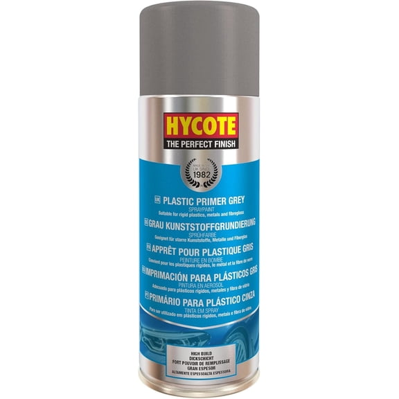 Hycote Gray Plastic Primer Spray Paint, PVC, Vinyl & Resin, Fast Drying, 13.5 Oz