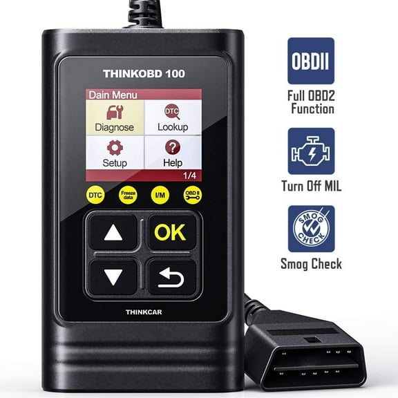 Hydanny ThinkOBD 100 OBD2 Code Reader for Engine Car Turn Light O2 Emissions Test EVAP Sensor DTC Lookup as CR319 AL319 [New 2021]