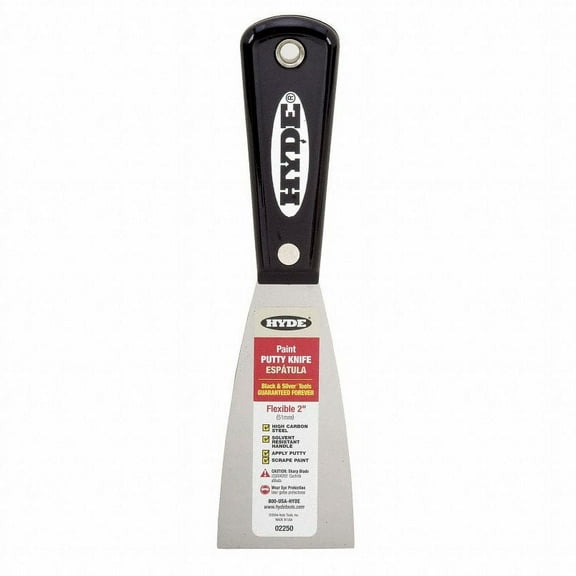 Hyde 02300 2 Inch Stiff High Carbon Steel Blade Putty Knife - Quantity of 5