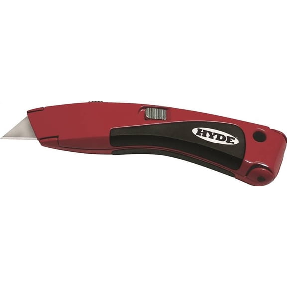 HYDE 42081 Utility Knife, Carbon Steel Blade, Curved Handle, Red Handle