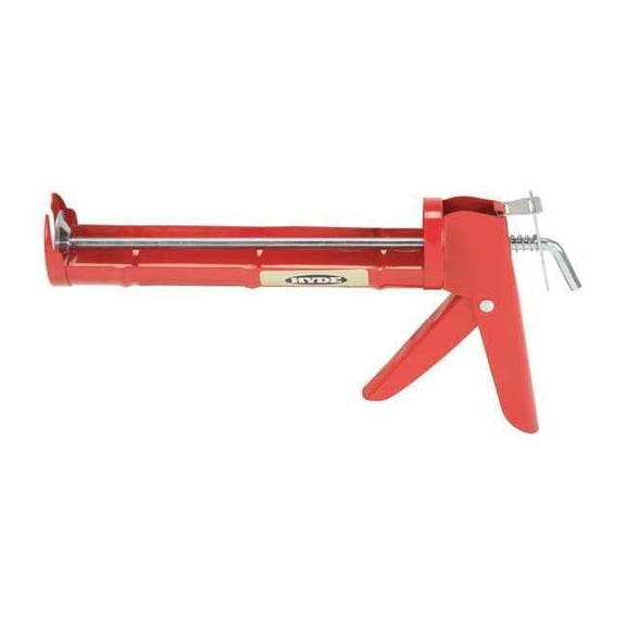 Hyde Caulk Gun, 10 oz Container Size, Steel, 10:01, Half Barrel Frame, Red 46400