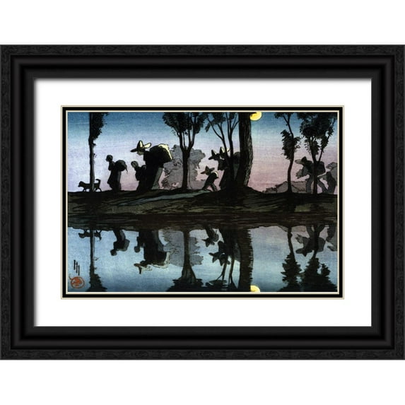 Hyde, Helen 18x13 Black Ornate Wood Framed with Double Matting Museum Art Print Titled - Moonlight on the Viga Canal