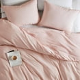 thumbnail image 1 of Hyde Lane Linen Blend Duvet Cover Set King Size, Luxury French Flax Linen Cotton Blend Bedding Set, Natural and Organic, Soft and Breathable, with 2 Pillow Shams, 104"x90", Blush Pink, 1 of 14